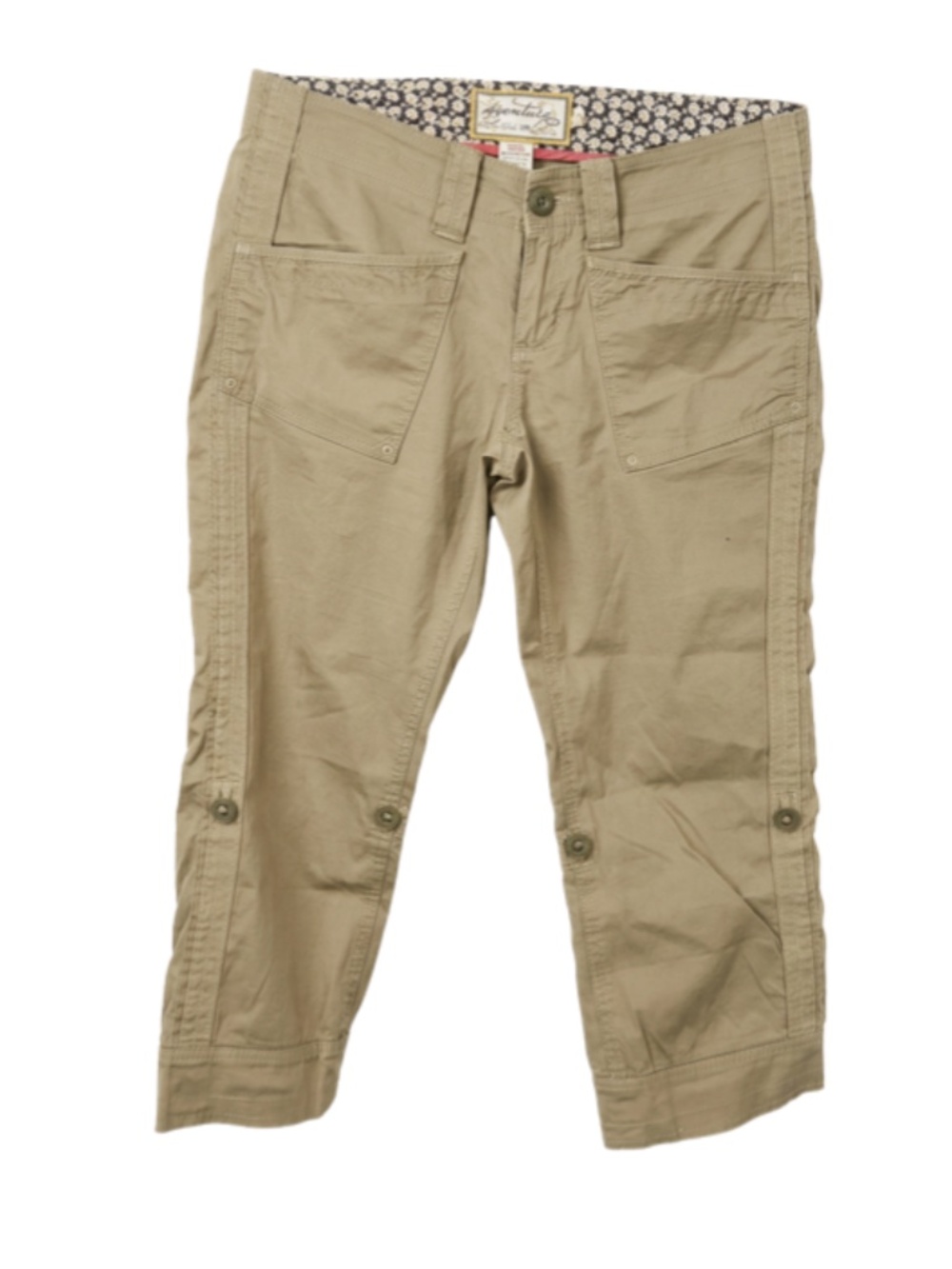 Aventura Khaki Organic Cotton Capri Pants Size Small